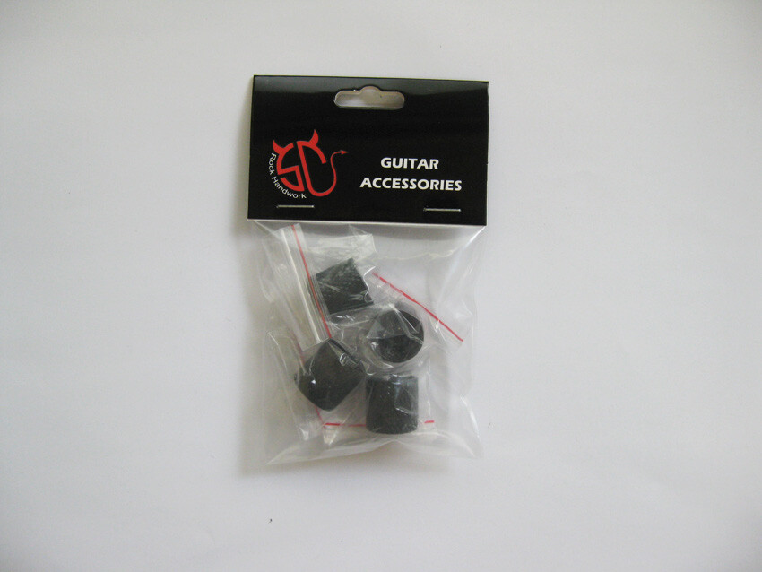 Hand engraving 4pcs scroll grass pattern electric guitar black metal knobs