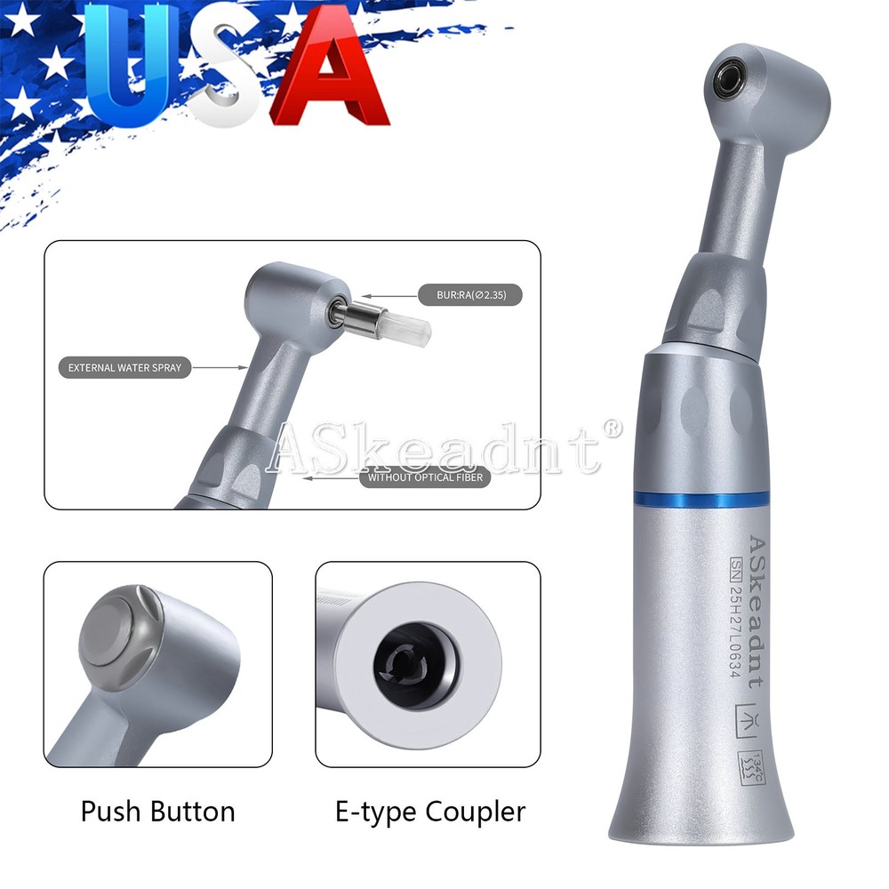 ASkeadnt Dental Low Slow Speed Push Button Contra Angle Handpiece E-type fo