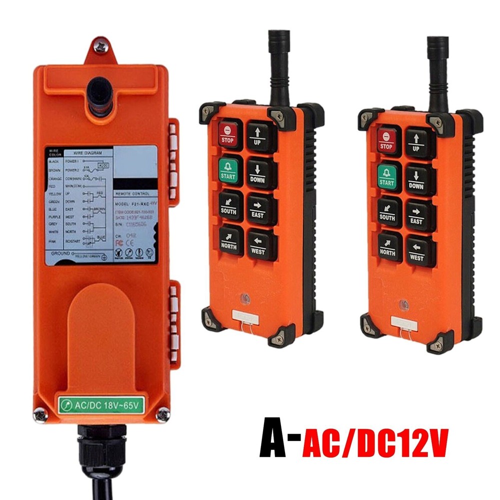 F21-E1B 6 Button Hoist Crane Industrial Remote Control Wireless Transmitter Push