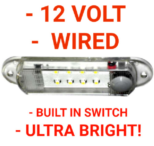 Truck cap 12v led cargo dome light w+on/off switch leer a&a forest river Aliner