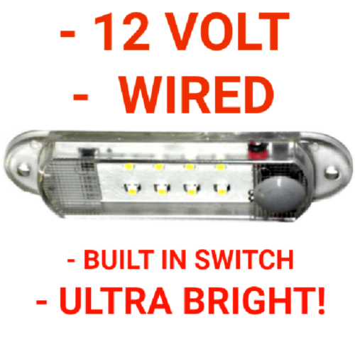 Truck cap 12v led cargo dome light w+on/off switch leer a&a forest river Aliner