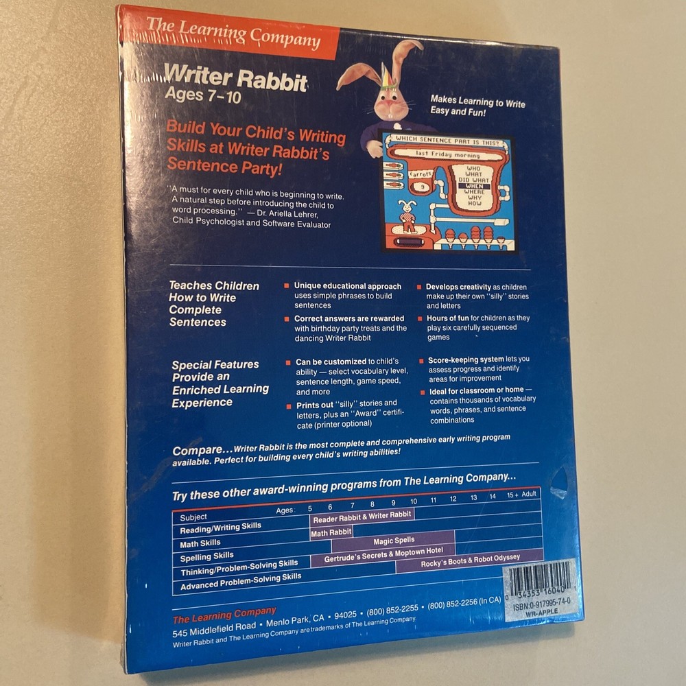 Writer Rabbit - Apple II - Brand New Sealed