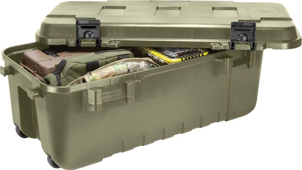 Storage Trunk with Wheels, Large, 108-Quart Lockable Storage Box