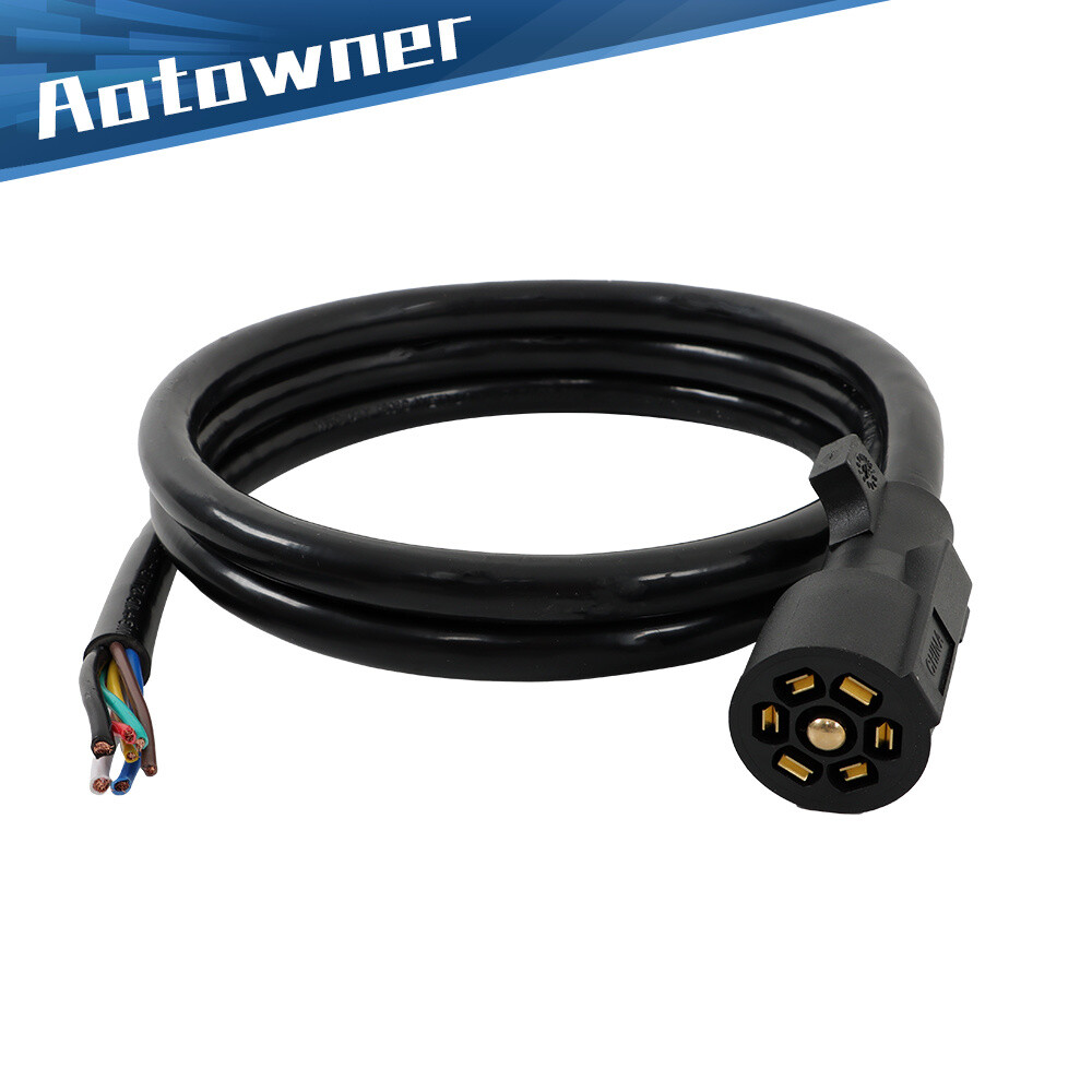 6ft 7-Pin 7 Prong Trailer Light Wiring Connector Trailer Plug Cord Wire Cable