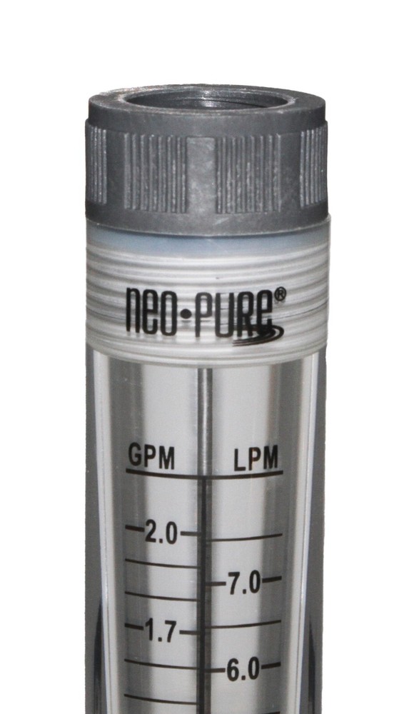 Neo-Pure Inline Flowmeter 1-10GPM 3/4" FNPT