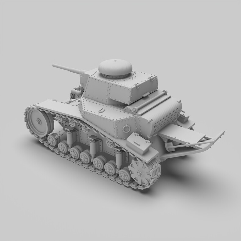 3D printed 1/72/87 Soviet T-18M Light Tank model unpainted kit