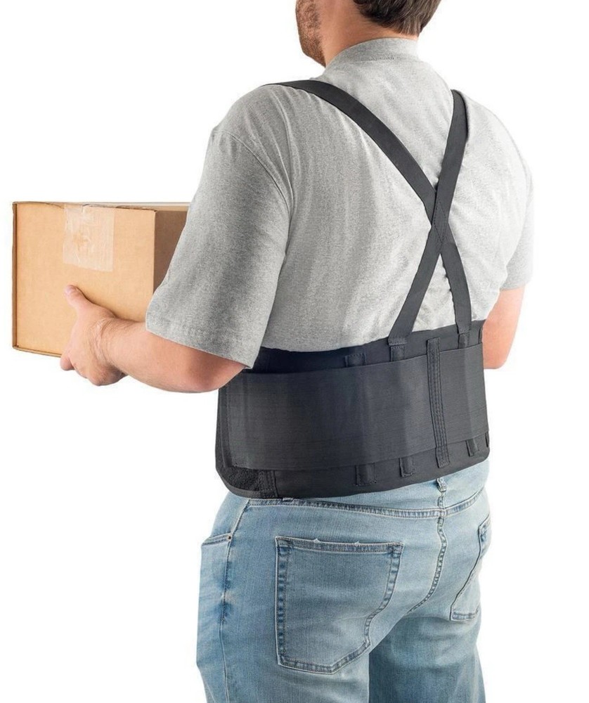 🥥 Husky Work Back Brace Support Belt Polyester Black Large 🆕