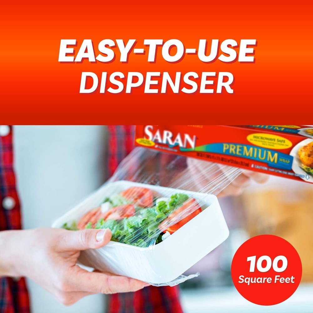 Saran Wrap, 100 Sq Ft, Pack of 12, Red