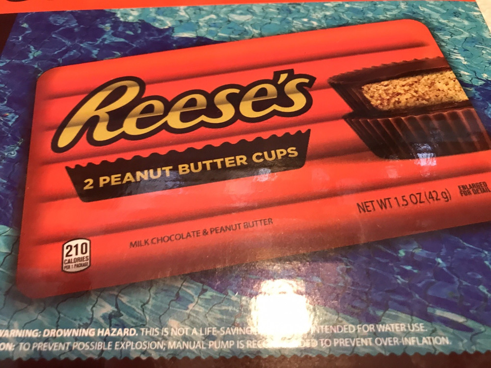 Reese's Peanut Butter Cup Chocolate Pool Float Inflatable 5 Feet Long🎠🍭🍬💎