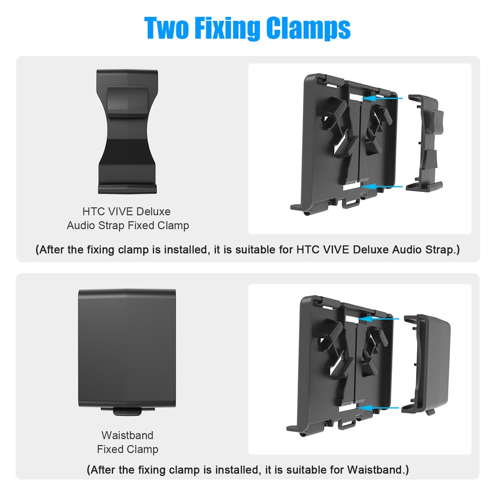 Power Pack Mount Bracket Battery Holder w/ USB Charge Cable Fix set for Quest 2