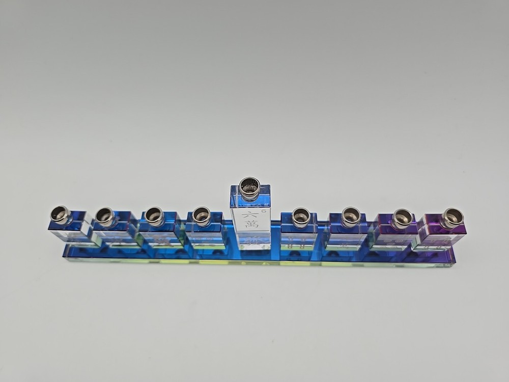modern Crystal Menorah " MAH JONGG " Design *