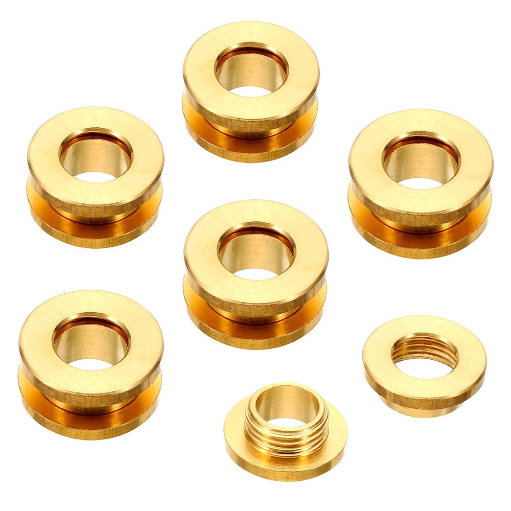 8mm(1/3 Inch) Solid Brass Hole Eyelets, 6 Pcs Flat Grommets, Brass Tone