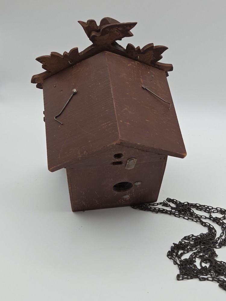 VINTAGE 3 LEAF BLACK FOREST CUCKOO CLOCK HOUSE