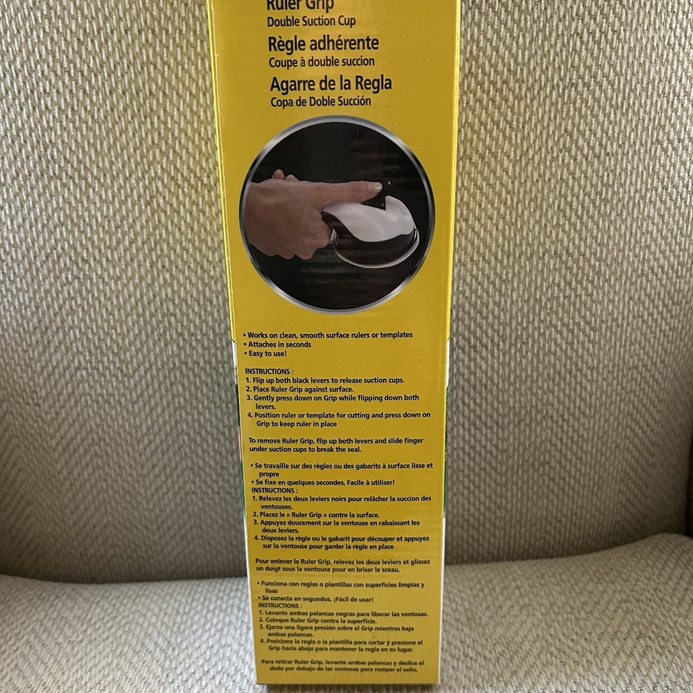Omnigrid 2229 Ruler Grip Double Suction Cup White New Open Box