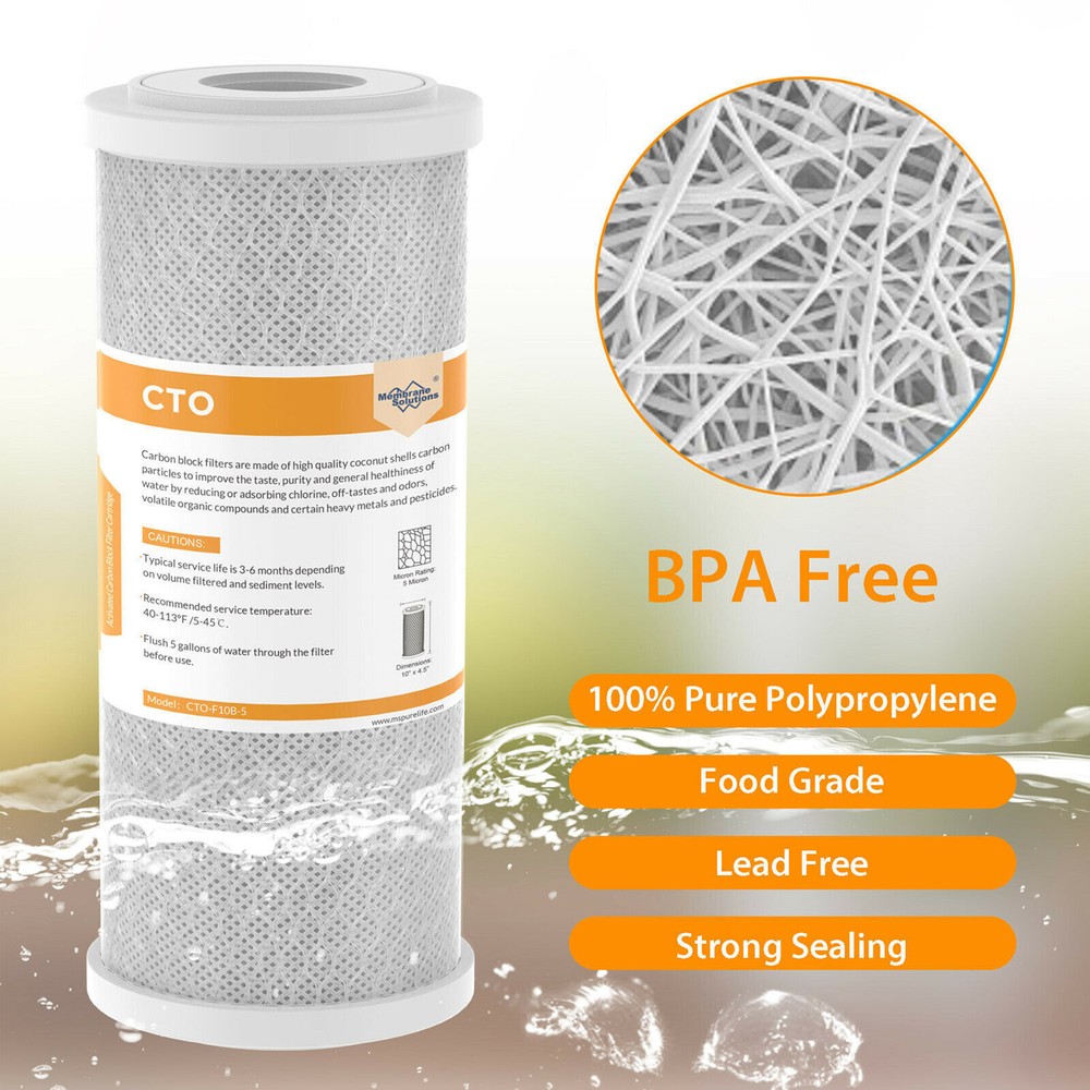 10 Inch Big Blue Clear Whole House Water Filter Housing 10" x 4.5" Carbon System