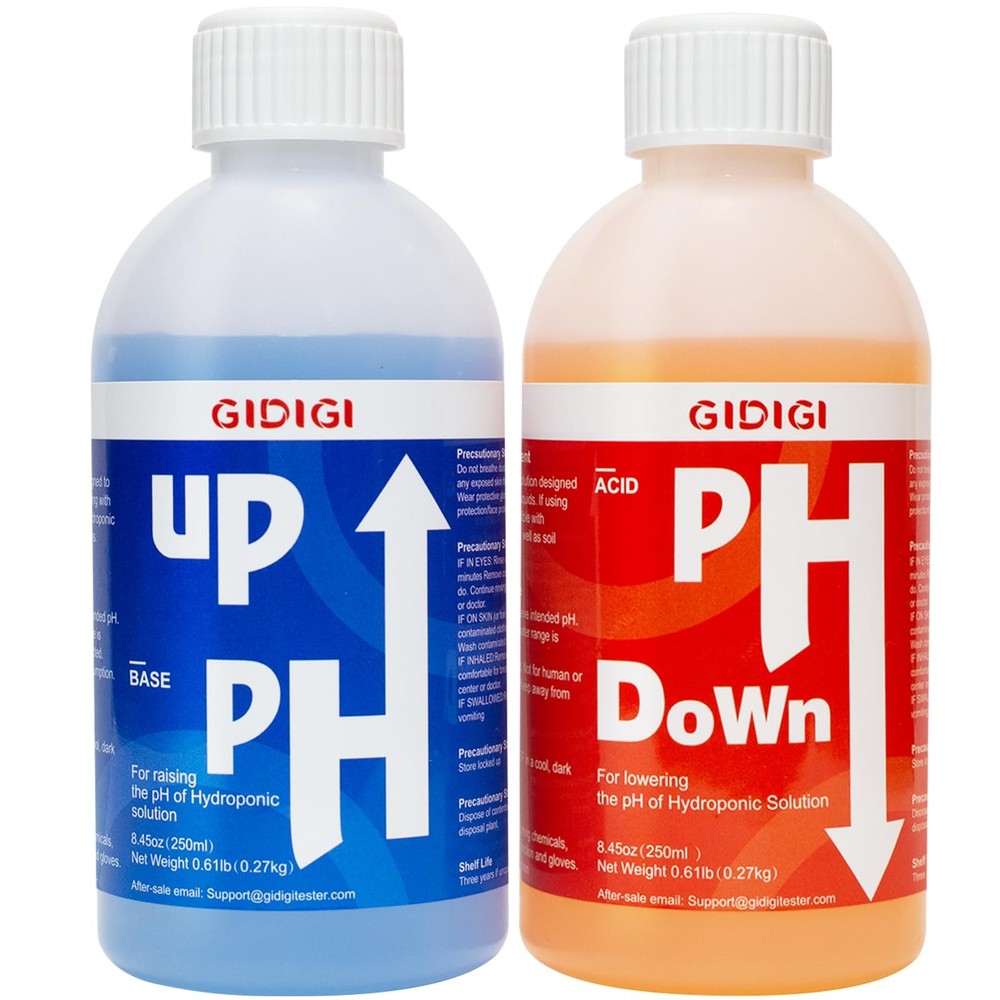 Hydroponics pH Up Down Solution pH Control Kit,pH Adjuster for Hydroponic, Aq...