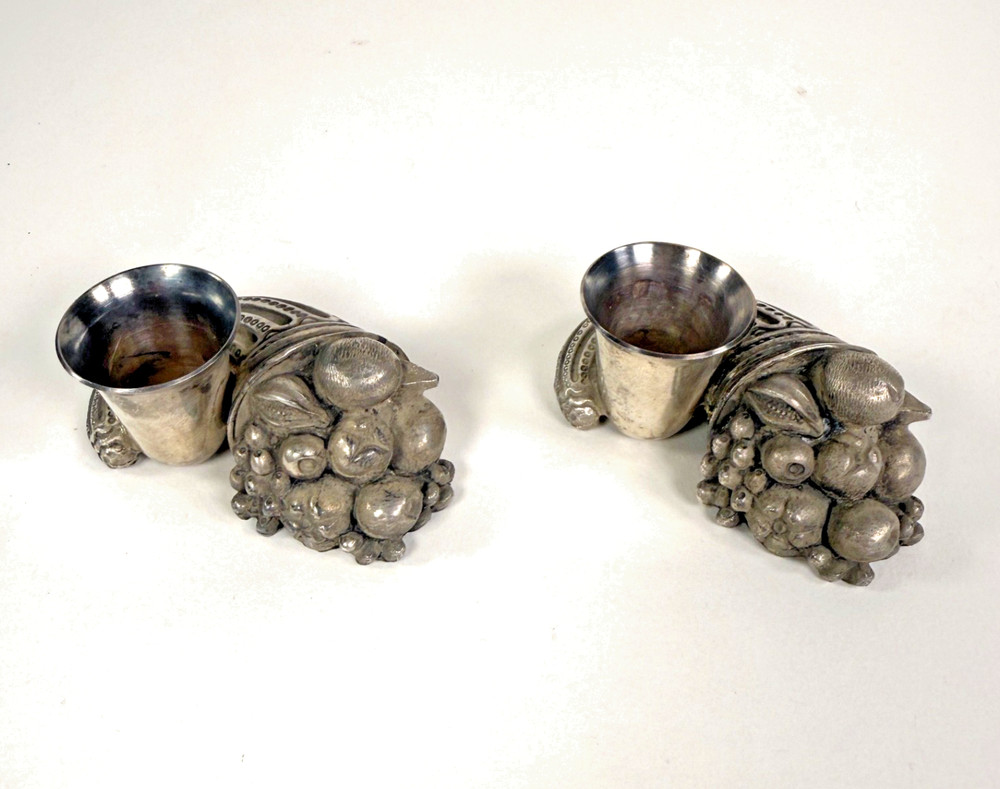 Reed & Barton Cornucopia 263 Silver Plated Vintage Set 2 Candle Holders