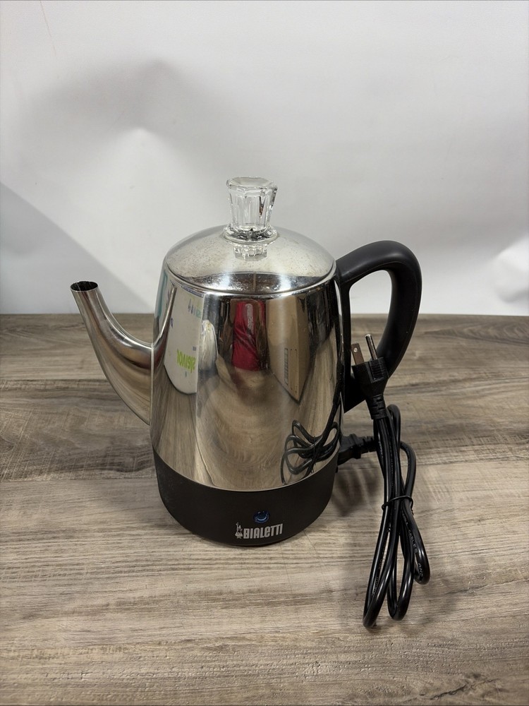 Bialetti DK04B 4 Cup Coffee Pot Percolator - Intertek 35009 Used Twice