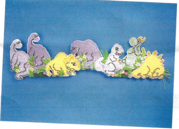 DINOSAUR  WALL HANGING  7ct plastic canvas  PATTERN (#TF0224)