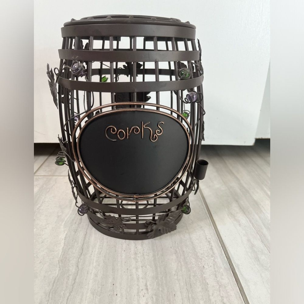 Wine cork metal carrier