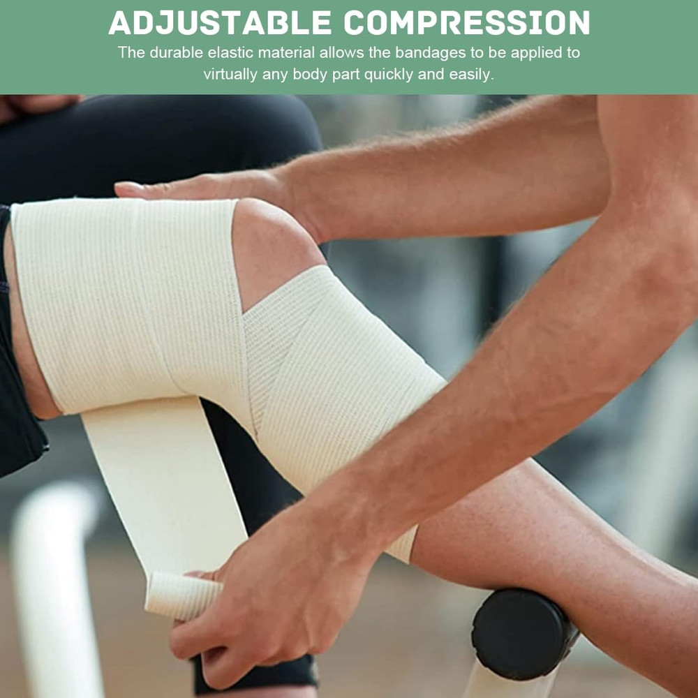 4 Pack 6 Inch Elastic Bandage Wrap Compression Wrap with Self Closure