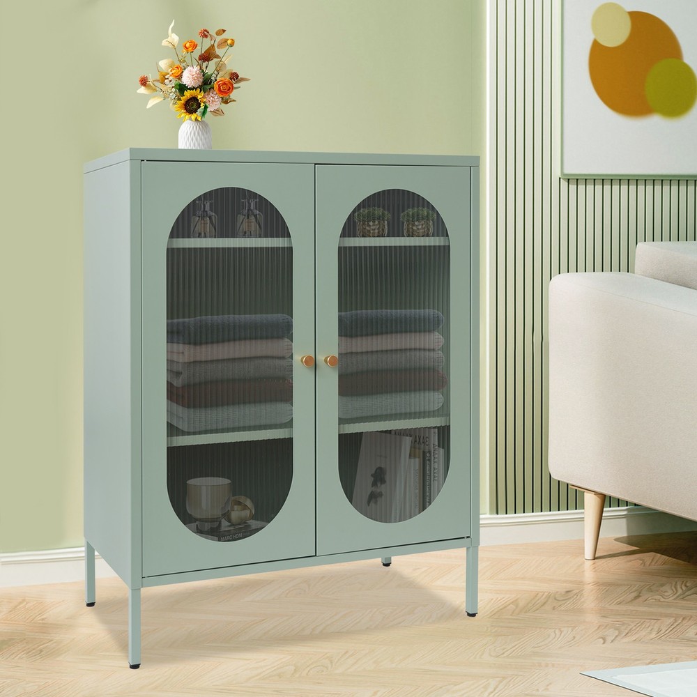 Accent Storage Cabinet with Glass Doors Decorative Cabinet Buffet & Sideboard