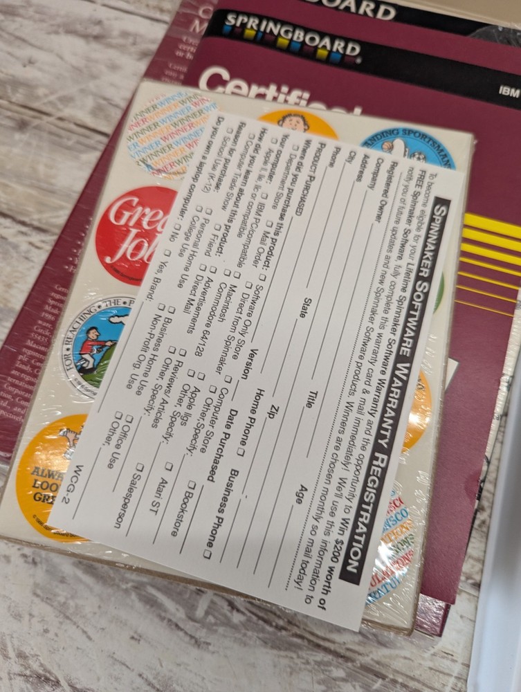 Vintage Springboard Certificate Maker IBM Tandy and compatibles