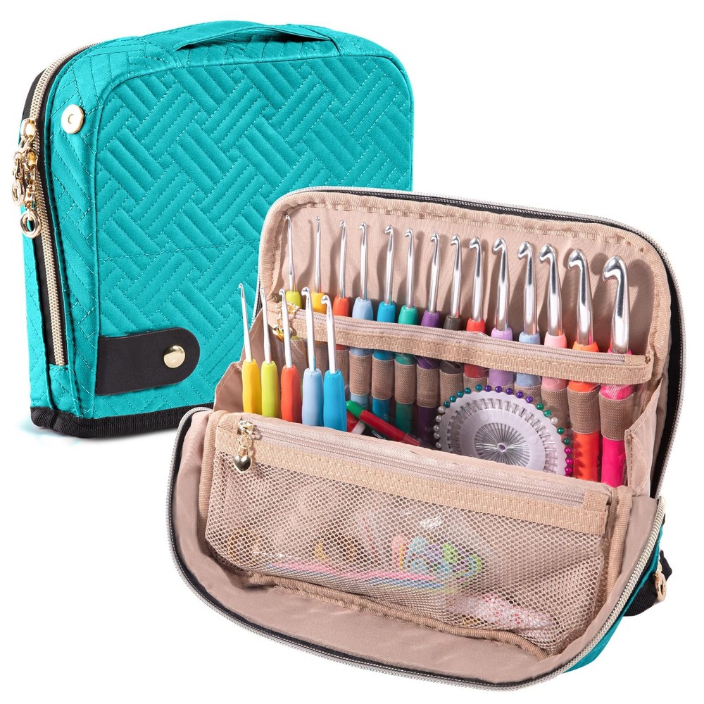 MYBAGZING Empty Crochet Hook Case - Crochet Hook Organizer Case Stand Up (Upg...