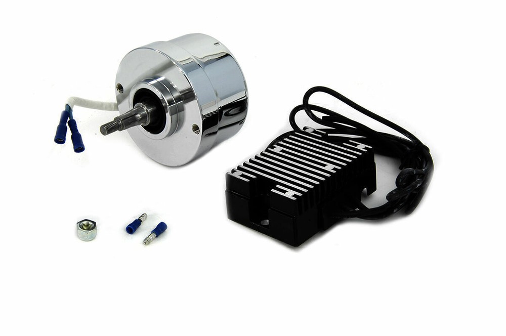 V-Twin Chrome 17 Amp Alternator Generator Conversion Kit 32-0372