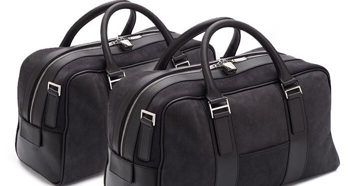 Aston Martin Black Leather Holdall - Medium