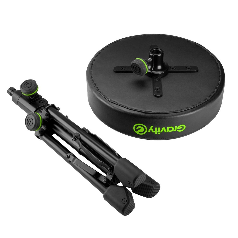 Gravity GFDSEAT1 Round Musicians Stool Foldable with Adjustable Height