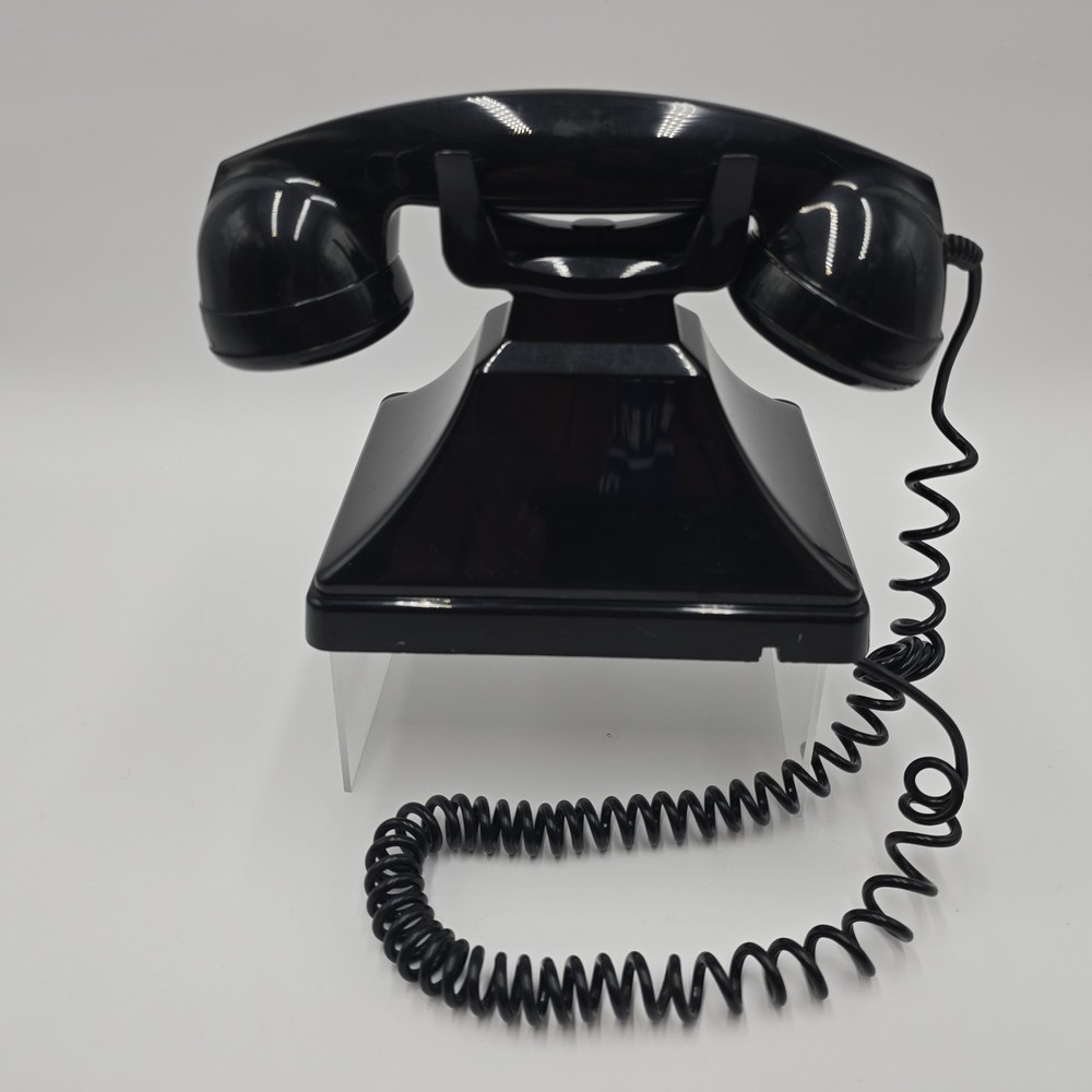☎️ Pottery Barn decor Rotary Push Dial Phone 1940s Style Black Untested #948