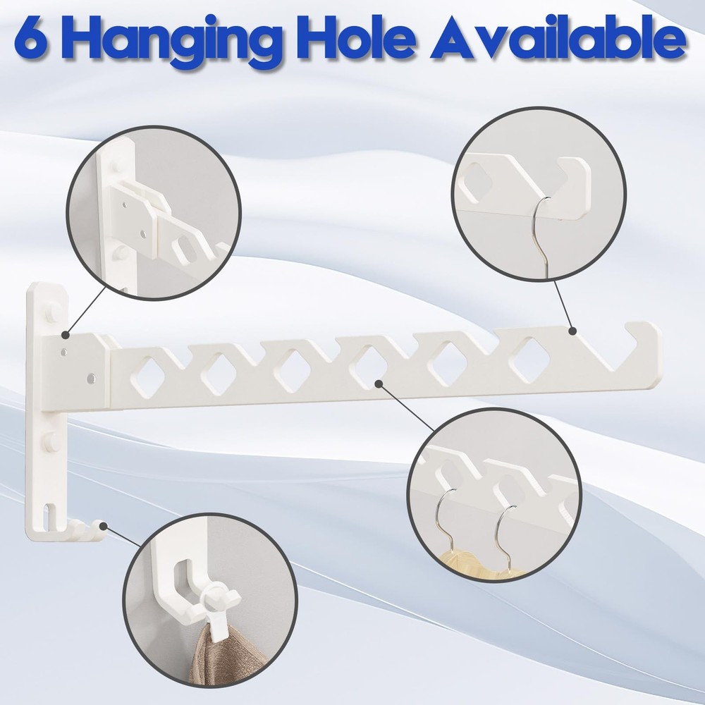 Wall Mounted Clothes Drying Rack, Wall Clothes Hanger Foldable, Laundry Hange