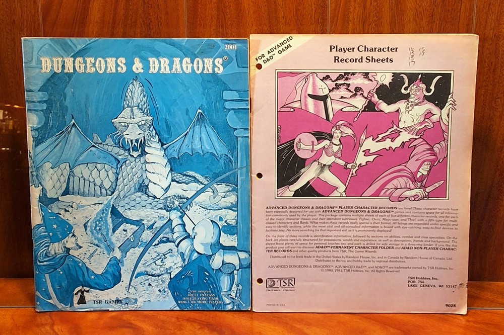 Advanced D&D Player Character Sheet Book Complete & Unused Plus D&D Rule Book!