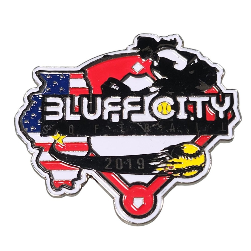 2019 Bluff City Illinois Softball Lapel Hat Pin