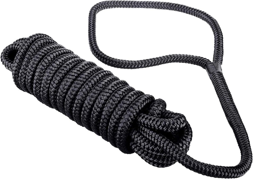 4 Pack 25FT Double Braid Nylon Rope Sling 4840Lbs Breaking Strength Heavy Duty 