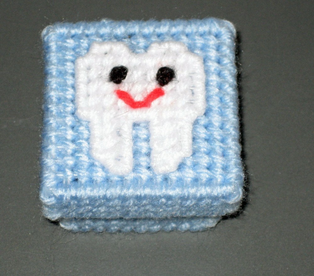 New Plastic Canvas Blue Tooth Fairy Box