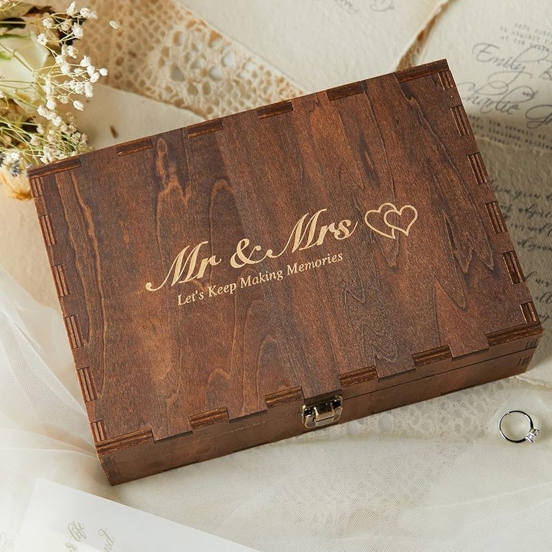 Personalized Engraved Memory Box Keepsake Storage Jewelry & Photos Gift New