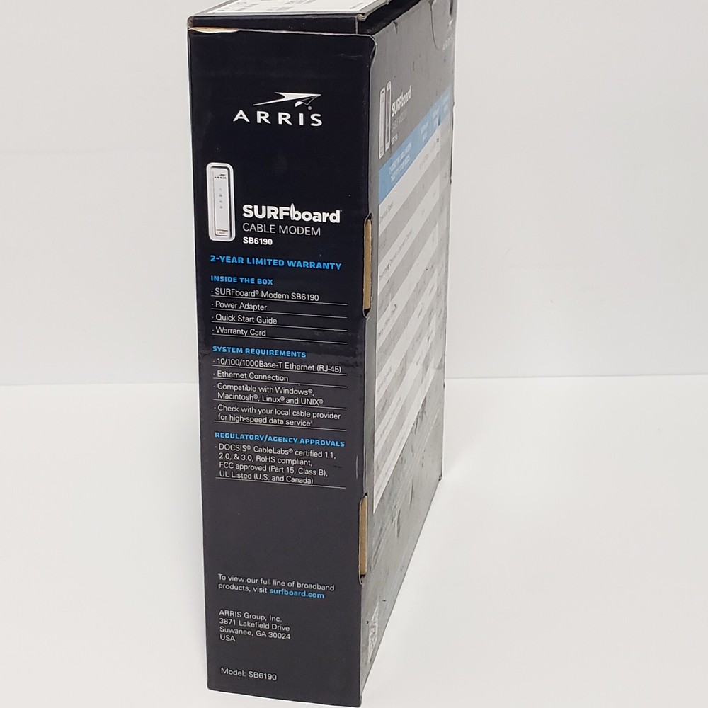 ARRIS SURFboard DOCSIS 3.0 Cable Modem - SB6190 New Open Box
