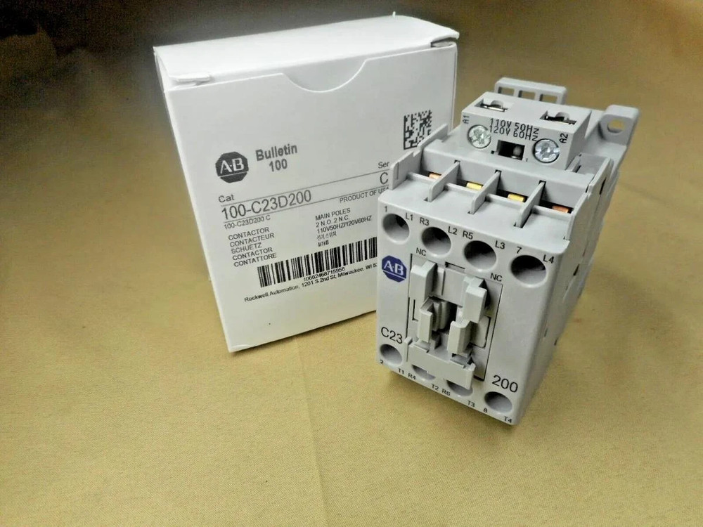 New Allen Bradley 100-C23D200 IEC 23 A Contactor Screw Terminals