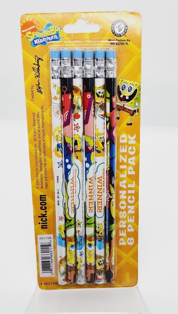 Spongebob Squarepants Personalized 6 Pencil Pack Nickelodeon