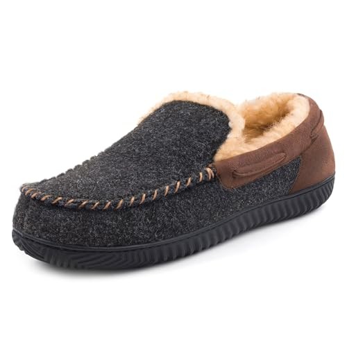 Men's Hearthfire Memory Foam Moc Slipper 10 Black