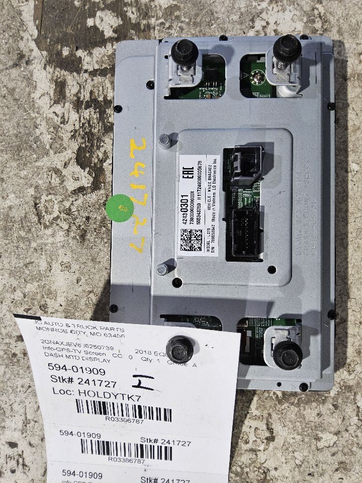 2016-2018 GMC Sierra Dash Mounted Display Screen Driver Info Display Opt IOB