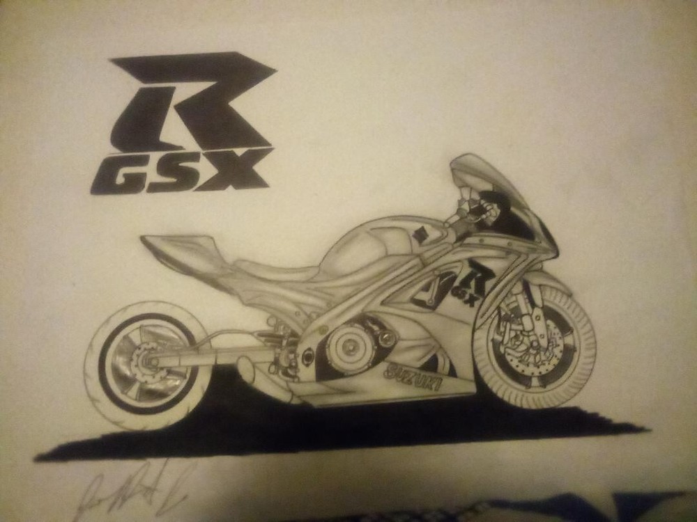 06 Suzuki gsx hand drawing