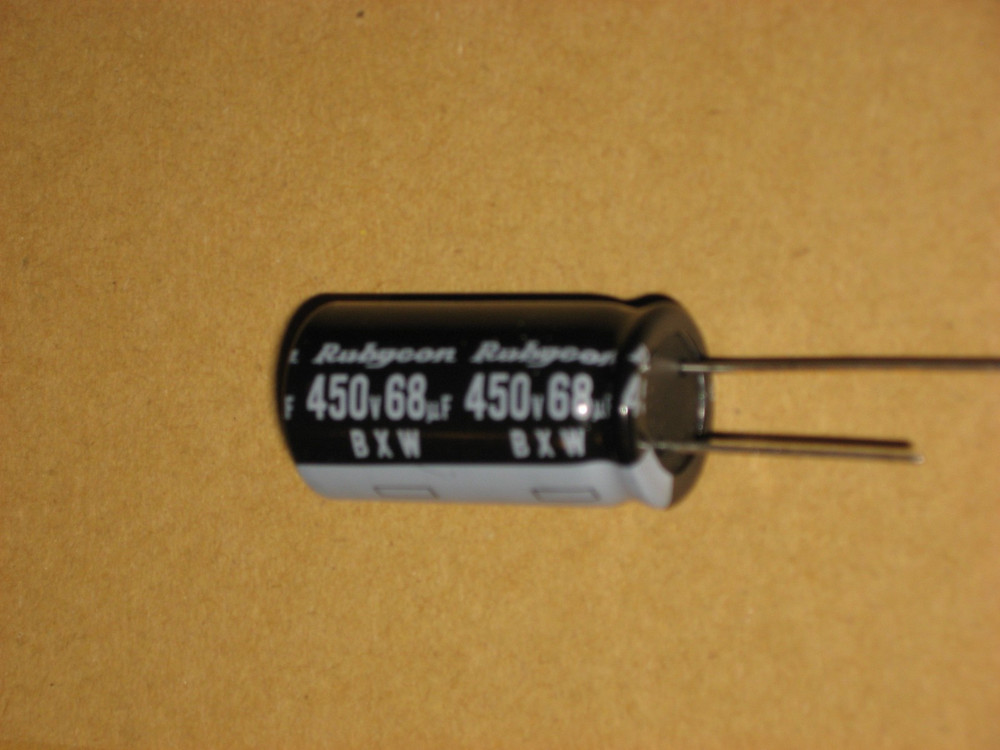 68uf 450 volt capacitor, new, Rubycon