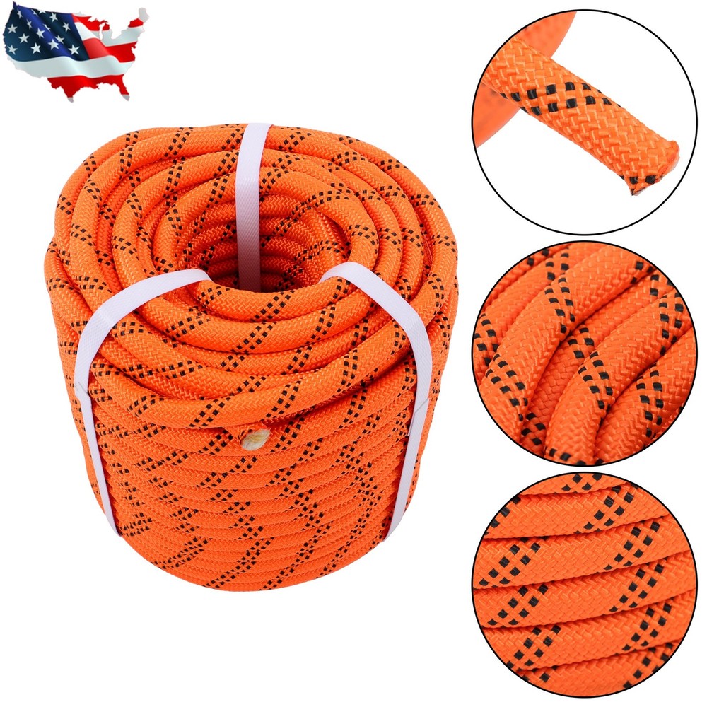 1/2" × 120' 48 Strands Braid Polyester Arborist Bull Rope Pulling Rigging Line