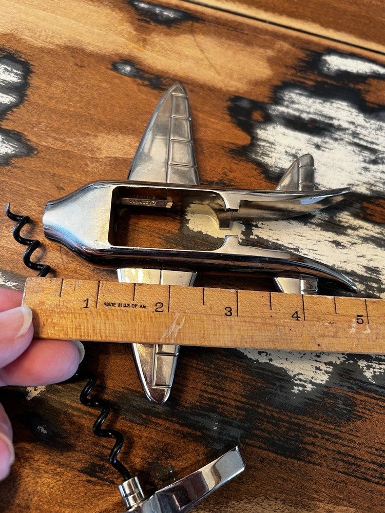 GODINGER SILVER ART Airplane Self Pull Cork Screw Silver