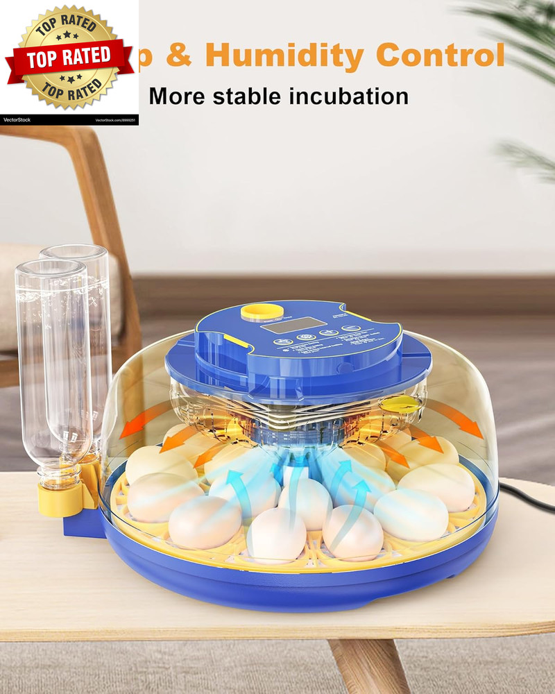 18 Chicken Egg Incubators for Hatching Eggs: Egg Incubator with Automatic Egg Tu