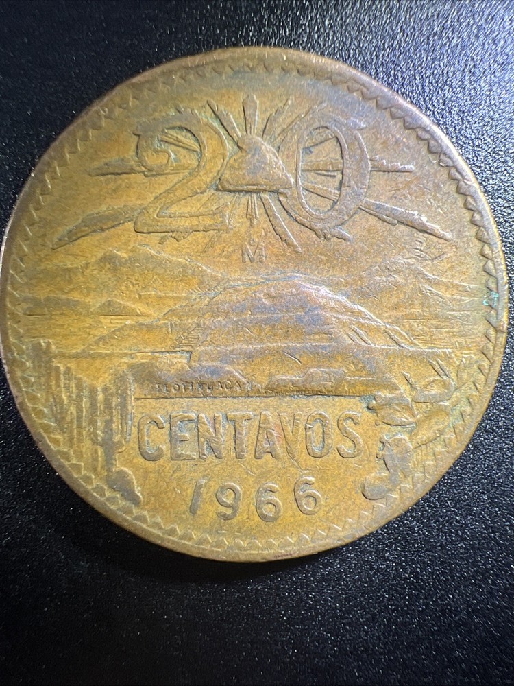 1966 Mo MEXICO 20 CENTAVOS Coin