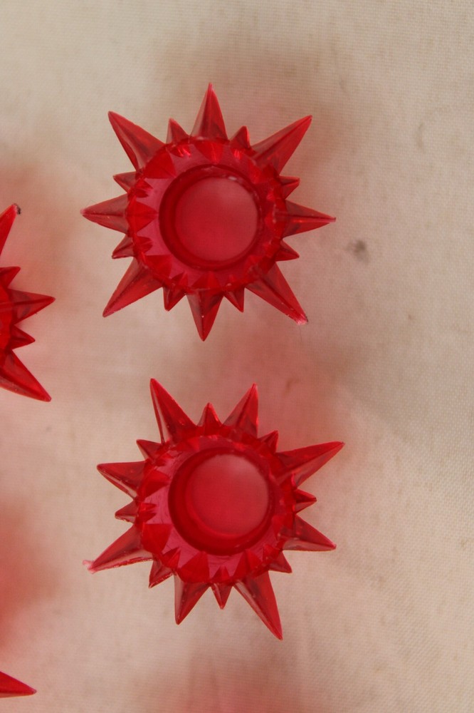 21 Red Starburst Atomic Star Mini String Christmas Light bulb Covers Reflectors